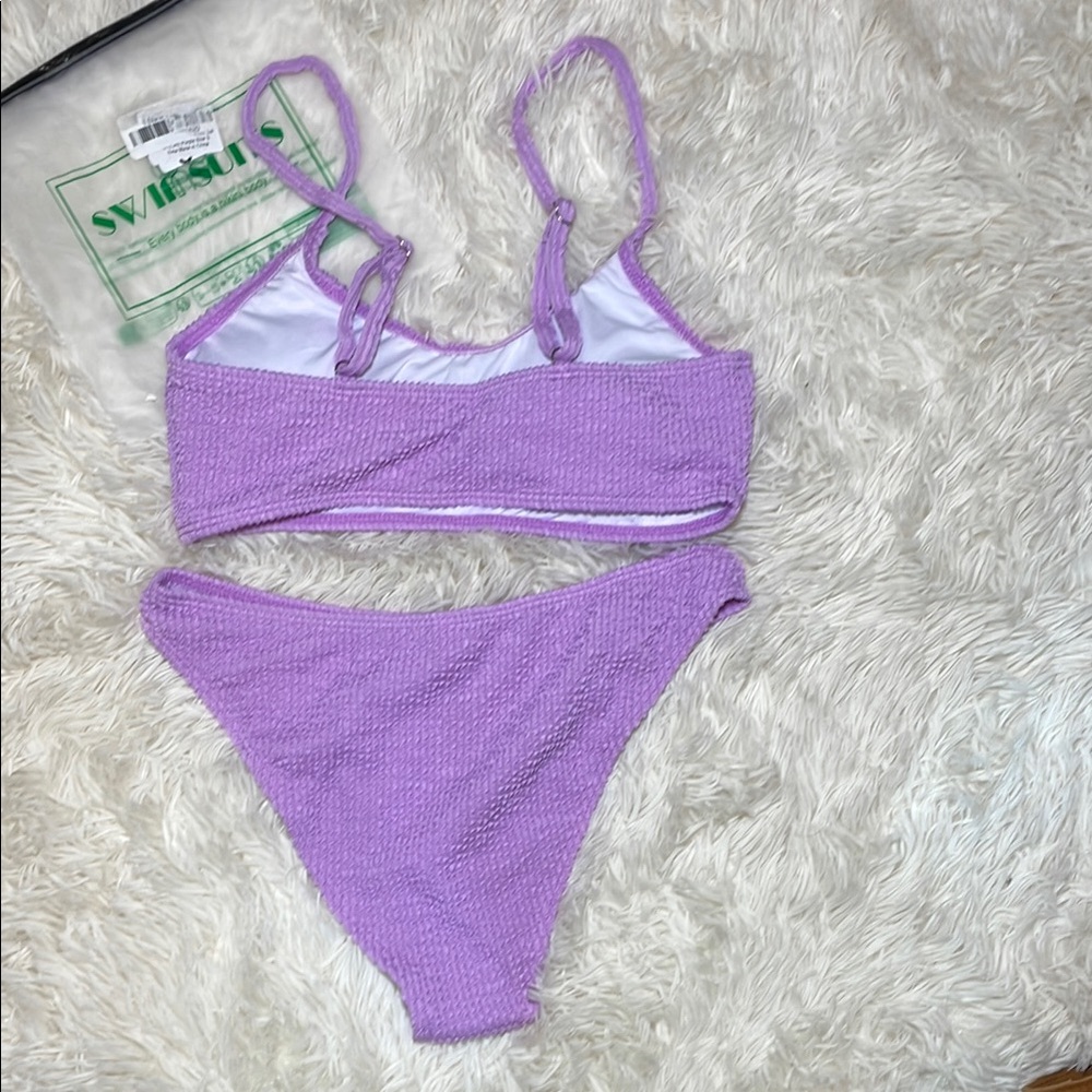 SVELTUS Purple Ribbed Bikini Set - Picture 2 of 5
